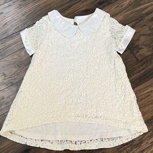 Chasing Fireflies Cream Lace Kids Blouse